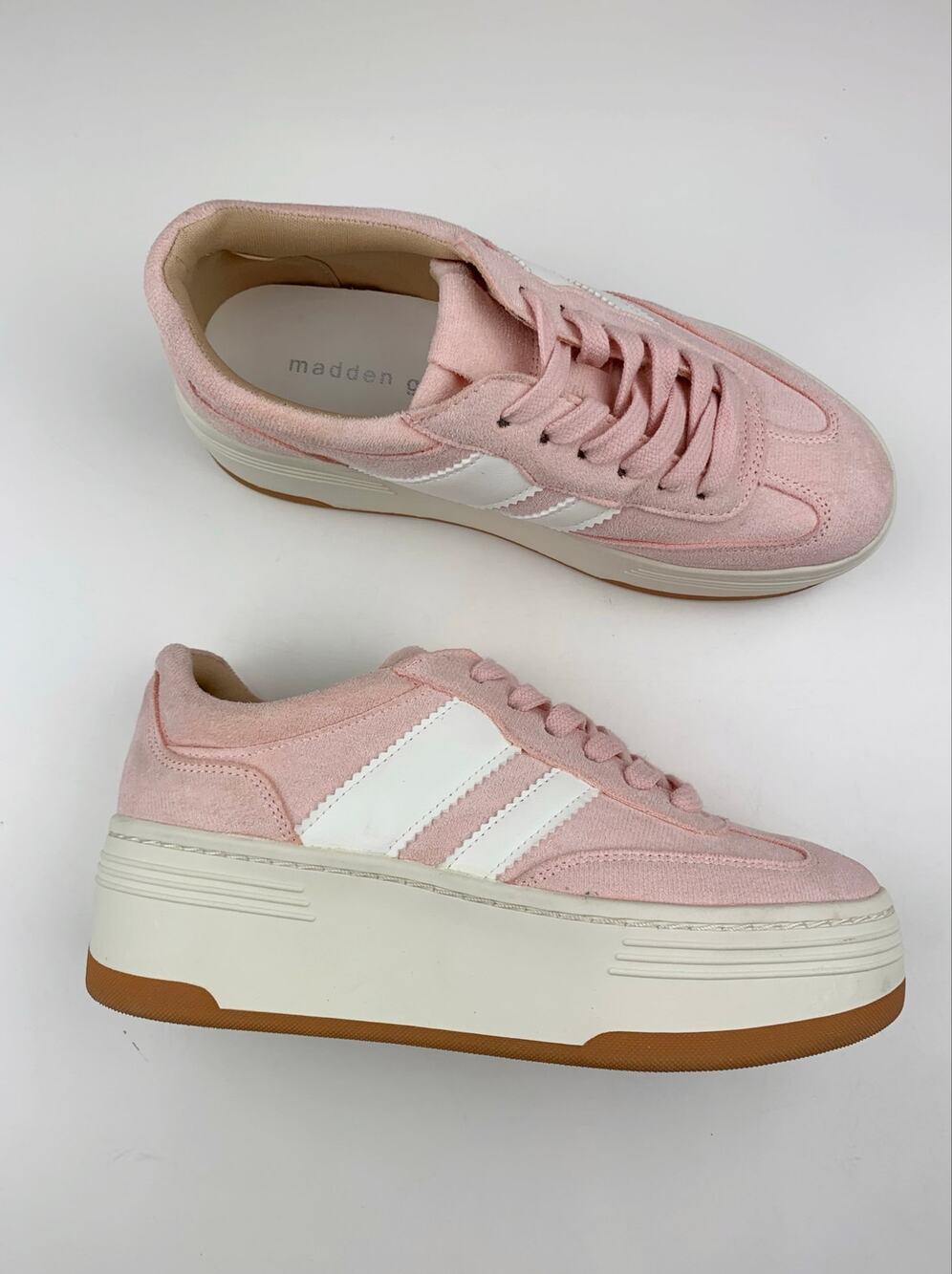 Madden Girl Livvyy Platform Sneakers Pink Chunky Casual Lace Up Women's 6